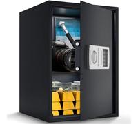 ACROPAQ Coffre Fort - Coffre à clés robuste avec code PIN programmable 3-8 chiffres, Porte de 4 mm, Étagère réglable & clés secours - Safe, Coffres-forts et accessoires de coffre-fort pour la maison