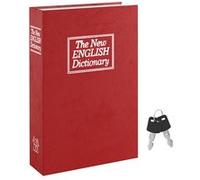 ACROPAQ Coffre Fort Discret à clé Livre- Coffre-fort à clé 116 x 185 x 55 mm simulé en livre- Sécurisez vos objets- Rouge Rouge G