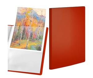 ACROPAQ Display Book - Classeur de présentation Premium rouge au format A4 avec 30 pochettes - En polypropylène durable, design extensible et intercalaire de format A5