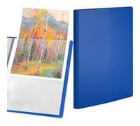 ACROPAQ Display Book - Classeur Premium Bleu au Format A4 avec 30 Pochettes, Design Extensible et Insertion en Couleur au Format A5 Bleu G