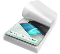 ACROPAQ Feuille plastifieuse A4 - Pack de 100 pochettes de plastification, 2x80 (160) micron, Finition brillante, Coins pré-arrondis - Papier plastifieuse A4, Pochette a plastifier, Film à plastifier