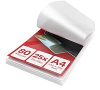 ACROPAQ Feuille plastifieuse A4 - Pack de 25 pochettes de plastification, 2x80 (160) micron, Finition brillante, Coins pré-arrondis - Papier plastifieuse A4, Pochette a plastifier, Film à plastifier