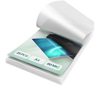ACROPAQ Feuille plastifieuse A4 - Pack de 25 pochettes de plastification, 2x80 (160) micron, Finition brillante, Coins pré-arrondis - Papier plastifieuse A4, Pochette a plastifier, Film à plastifier