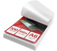 ACROPAQ Feuille plastifieuse A6 - Pack de 100 pochettes de plastification, 2x100 (200) microns, Finition brillante, Coins pré-arrondis - Papier plastifieuse, Pochette a plastifier, Film à plastifier