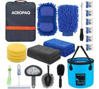 Acropaq kit Nettoyage Voiture - 22 pièces essentielles, Produit Nettoyage Voiture, Eponge Voiture, Kit Lavage Voiture- Nettoyant carrosserie Voiture, Produit Nettoyage Voiture