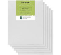 ACROPAQ lot 6 toiles à Peindre avec châssis 24 x 30 cm- Surface en coton de qualité supérieure 280 g/m²- Conforme FSC sans acide