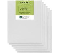 ACROPAQ lot 6 toiles à Peindre avec châssis 24 x 30 cm- Surface en coton de qualité supérieure 280 g/m²- Conforme FSC sans acide