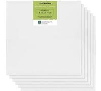 ACROPAQ lot 6 toiles à Peindre tendues avec châssis 40x40 cm- Surface en Coton de qualité supérieure 280 g/m²- FSC sans acide