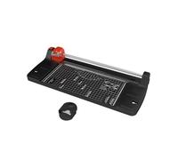 ACROPAQ Massicot A4- Coupe Papier en 4 patrons (coupes droits, ondulés, pliés et perforés)- Arrondisseur de coins- Pliable