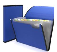 ACROPAQ Organiseur de classement extensible - Organiseur de classement extensible de qualité au format A4 avec 13 poches - Bleu foncé - Classeur extensible grande capacité pour documents et papiers