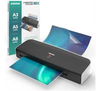 ACROPAQ Plastifieuse A3 A4 A5 avec 15 feuilles plastifieuses- Machine à plastifier- Avec bouton anti-bourrage