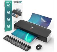 ACROPAQ Plastifieuse A3 - Avec 200 pochettes de plastification, Arrondisseur de coins, Coupe-papier, Moins 75% d'énergie