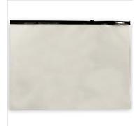 ACROPAQ Pochettes à fermeture éclair transparentes - 5x Pochettes à fermeture éclair transparentes A4 avec des zips noirs audacieux - PVC, épaisseur de 0,2 mm, comprend des inserts de couleur A5