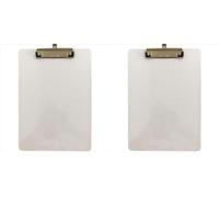 ACROPAQ Presse-papiers - 1x Presse-papiers A4 en PS Transparent - Polyvalent, Durable et Élégant - Parfait pour une Utilisation au Bureau et à l'École (Lot de 2)