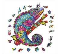 ACROPAQ Puzzle en Bois Caméléon - 200 pièces, Format A3 420 x 297 mm, Puzzle pour Enfants et Adultes - CAMÉLÉON - PUZA3C