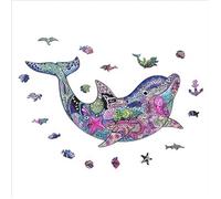ACROPAQ Puzzle en Bois Dauphin- 200 Pièces, Format A3- Pièces de Puzzle Bois Animaux , Fabriqué en Bois de Haute Qualité, Puzzle