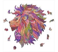 ACROPAQ Puzzle en Bois Lion - 150 pièces, Format A4 210 x 297 mm, Puzzle pour Enfants et Adultes - Lion - PUZA4L