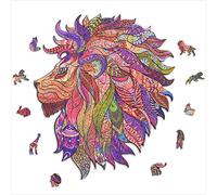 ACROPAQ Puzzle en Bois Lion - 150 pièces, Format A4 210 x 297 mm, Puzzle pour Enfants et Adultes - Lion - PUZA4L