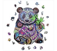 ACROPAQ Puzzle en Bois PANDA - 150 Pièces, Format A4, Pièces de Puzzle Bois Animaux , Fabriqué en Bois de Haute Qualité, Puzzle