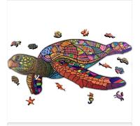 ACROPAQ Puzzle en Bois TURTLE - 150 Pièces, Format A4, Pièces de Puzzle Bois Animaux , Fabriqué en Bois de Haute Qualité, Puzzle
