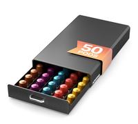 ACROPAQ Rangement de Capsules pour café - Capacité pour 50 capsules espresso, Compatible avec Nespresso, Lavazza et plus, Organisateur de capsules pour cuisine & cureau, Noir - Porte capsule
