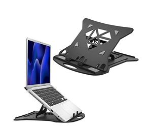 ACROPAQ - Support ordinateur portable - Pliable et réglable en hauteur, Compatible avec MacBook, Dell, Lenovo, Samsung, Acer, Huawei MateBook - Noir