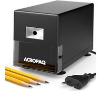 ACROPAQ Taille-crayon avec Réservoir - Électrique Professionnel avec Manivelle, Automatique, Protection Surchauffe - Pour Chantier, Charpentier, Enfant