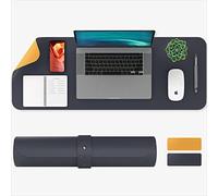 ACROPAQ - Tapis de souris - Tapis de souris XXL (80 x 30 cm), 2 Couleurs (Orange + Bleu), Cuir PU de haute qualité, Antidérapant, Hydrofuge, Facile à nettoyer - Souris gamer enfant