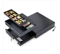 ACROPAQ Tiroir Caisse Electrique avec port USB- Ouverture automatique- 41 x 41 cm- Avec 8 compartiments billets / 4 monnaies
