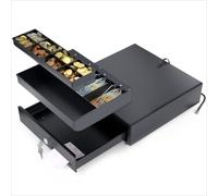ACROPAQ - Tiroir-caisse - RJ11 pour imprimante POS, Ouverture automatique, 33 x 33 cm - Caisse enregistreuse, tiroir-caisse électrique - Noir