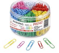 ACROPAQ Trombones Métalliques - 400 trombones colorés à revêtement vinyle, Grands (50 mm) et moyens (33 mm), Durables et idéals pour le bureau, la maison et l’école - Trombone, Trombone bureau