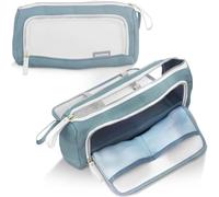 Acropaq Trousse Scolaire - Grande capacité (1,2 L), Trousse Crayon avec 3 Compartiments, pour Les Garçons et Les Filles, Vert - Etui Stylo, Pencil Case