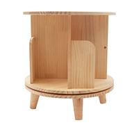 ACROSSPART Bibliothèque à 4 compartiments en bois - Table d'appoint rotative - Mini étagère de rangement rotative à 360 ° - Petite table à thé