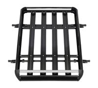 ACROSSPART Grande galerie de toit en aluminium noir - Pour voiture - Panier en aluminium - Porte-bagages - Barres de toit universelles - Jusqu'à 68 kg