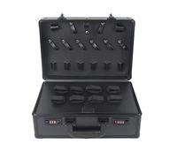 ACROSSPART Mallette portable pour salon de coiffure, avec verrouillage, noire, portable, avec mallette à outils, 40 x 28 x 16 cm