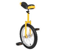 ACROSSPART Monocycle autoportant réglable en hauteur pour enfants avec selle ergonomique pour débutants et professionnels, unisexe (jaune, 16")