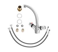 ACROSSPART Robinet de salle de bain, robinets de lavabo avec thermostat et double tige, mitigeur thermostatique pour lavabo