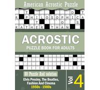 Acrostic Puzzle Book vol-4: Echoes of Icons: A Cultural Journey Through Music, Fashion, and Cinema (1950s-1980s) - For Adults and Seniors