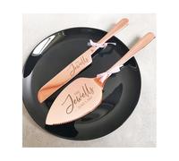 ACRSIKR Couteau Et Serveur De Gâteau De Mariage Personnalisé Avec Nom, 2 Pcs Cérémonie De Découpe De Gâteau De Mariage Gravé, Set De Coupe Et Tranche De Gâteau Pour Fiançailles, Anniversaire, Fête