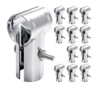 Acrux7 Lot de 12 colliers de serrage de rail d'extrémité de 4,8 cm x 4,9 cm, colliers de serrage en T pour clôture en acier robuste, pièces de clôture, connecteurs de tuyau en T (boulons et écrous