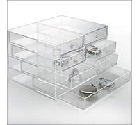 Acryl-Schmuckbox mit 6 Schubladen. Format ca. 165 x 215 x 140 mm