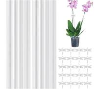 Acryl Stakes and Clips - 20 Acrylic Stakes with Clips for Plants Climbing, Acrylic Plant Stakes | Outdoor Multi-Function Garden Stakes for Tulips, Pétunia, Blackberries