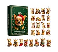 Acrylic 24 Day Christmas Countdown Ornament Puppy Holiday Decor 2026