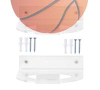 Acrylic Ball Holder - Wall Mount Rack, 7.1 inches Secure Display with Support, Sports Organizer with Clear Design, Home Storage with Space Saving Setup, Display Stand Set for Ball Storage