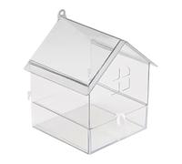 Acrylic Bird Bath, Large Budgies Shower Box with Drawer, 5.71x5.51x7.28 inches Convenient No Leakage Bird Bathtub Bowl Cage Accessory for Cage, Cockatiel, Parakeet, Finch