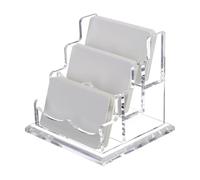 Acrylic Business Card Holder, Clear Multi-Slot Display Stand, Sturdy Desktop Organizer for Offices, Reception Areas, Meeting Spaces, Exhibitions, Workspaces, and Home Use, 4.33x4.72x4.41 inches