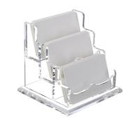Acrylic Business Card Holder, Clear Name Card Display, Multi Slot Organizer Stand, 4.33x4.72x4.41 Inches Durable Transparent Material, Compact Design, Ideal for Office, Reception, Meeting Spaces Home