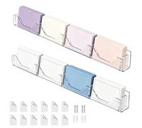 Acrylic Business Card Holder - Wall Acrylic Storage Organizer Rack | Business Card Display with Removable Dividers for Office Meeting Room Reception Desk Postcards