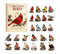 Acrylic Christmas Birds Countdown Calendar - 24-Day Holiday Ornament Set | Fun and realistic collectible acrylic Christmas birds countdown calendar ornaments add festive holiday cheer to homes, office
