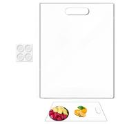 Acrylic Cutting Board - 4mm Thick Transparent Chopping Board With Handle, Non-Slip Silicone Feet Kitchen Countertop Protector, Easy Clean Clear Cutting For Meat Vegetables Fruit, 32x22.5cm
